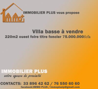 Villa basse à vendre  ouest foire titre foncier