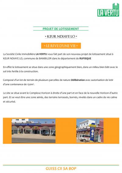 lot de terrains à vendre à Keur Ndiaye LO