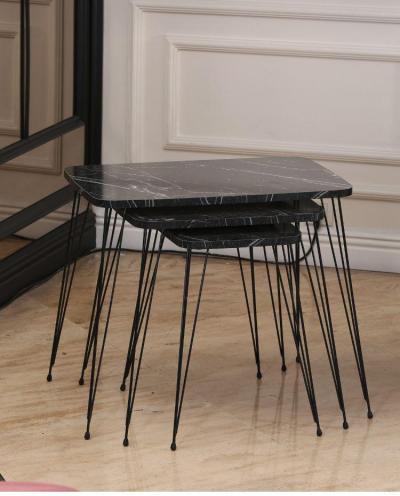 ENSEMBLE TABLE BASSE RONDE ET RECTANGULAIRE