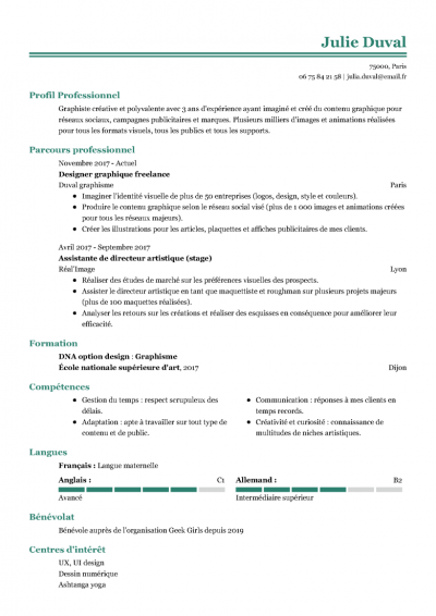 CONFECTION DE CV