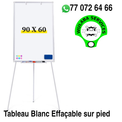 Tableau Blanc Effaçable 90x60 avec Pieds